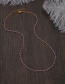 Fashion Blue Stainless Steel Color Tassel Rice Bead Necklace