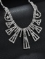 Fashion Steel Color Full Rhinestone Tassel Triangle Necklace And Earring Set