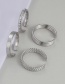 Fashion Quadrilateral Pattern Open Ring Steel Color Titanium Steel Winding Pattern Open Ring