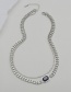 Fashion Steel Color Zircon Double Chain Necklace