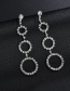 Fashion Steel Color Three Circle Full Diamond Earrings