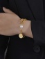 Fashion Gold Color Titanium Steel Circle Pearl Chain Bracelet