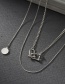 Fashion Steel Color U-shaped Buckle Small Round Brand Double-layer Necklace