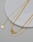 Fashion Steel Color U-shaped Buckle Small Round Brand Double-layer Necklace