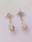Fashion Gold Color Opal Diamond Star Earrings