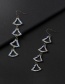 Fashion Silver Color Fan-shaped Long Tassel Full Diamond Earrings