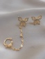 Fashion Gold Color Full Diamond Asymmetric Zircon Butterfly Earrings