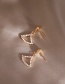 Fashion Gold Color Fan-shaped Zircon Small Fan Earrings
