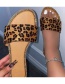 Fashion Leopard Flat Leopard Printed Rhinestone Sandals And Slippers