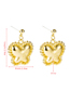 Fashion Gold Color Geometric Hemp Lace Butterfly Earrings
