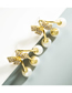 Fashion White Bowknot Tassel Pearl Rhinestone Earrings