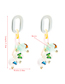 Fashion Green Powder Multi-layer Butterfly Round Chain Earrings