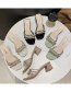 Fashion Beige 1 Transparent Rhinestone Belt High Heel Sandals And Slippers