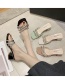 Fashion Beige 1 Transparent Rhinestone Belt High Heel Sandals And Slippers