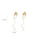 Fashion Gold Color Fringed Pearl Ear Cuffs With Diamonds