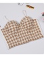 Fashion Red Houndstooth Grace Chain Link Flower Camisole