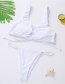 Fashion White Solid Color Lace-up Threaded Swimsuit
