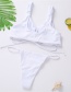 Fashion White Solid Color Lace-up Threaded Swimsuit
