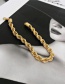 Fashion Steel Color 16cm Stainless Steel Gold-plated Twist Chain Bracelet