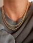 Fashion Steel Color-4mm-42+5cm 14k Gold Plated Twist Chain Necklace