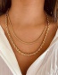 Fashion Gold Color-4mm-42+5cm 14k Gold Plated Twist Chain Necklace