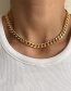 Fashion Gold Color-8mm-50cm Stainless Steel 14k Gold Plated Snake Bone Chain Necklace