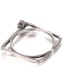 Fashion White Metal Copper Geometric Square Zircon Open Ring
