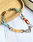 Fashion Color Alloy Resin Chain Necklace