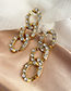 Fashion Golden Alloy Diamond Chain Earrings