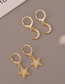 Fashion Moon Copper Micro Inlaid Moon Earrings
