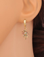 Fashion 2# Copper 19k Gold Colored Zircon Diamond Earrings