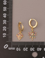 Fashion 2# Copper 19k Gold Colored Zircon Diamond Earrings