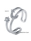 Fashion Silver Color Stars And Moon Double Open Ring