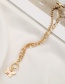 Fashion Gold Color Butterfly Double Layer Round Bead Chain Bracelet