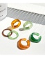 Fashion Green Geometric Resin Open Ring