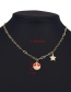 Fashion Xx Copper Inlaid Zircon Smiley Five-pointed Star Necklace