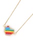 Fashion Color Rainbow Love Pendant Necklace