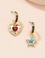 Fashion Love Stars Love Star Earrings With Colored Diamonds