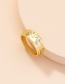 Fashion Gold Color Metallic Printed Wide Brim Ring
