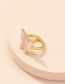 Fashion Pink Gem Diamond Butterfly Ring