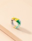 Fashion Colorful Geometric Acrylic Resin Ring