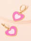 Fashion Pink Love Alloy Drop Oil Love Ear Ring