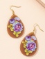 Fashion Caramel Colour Drop-shaped Print Earrings