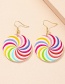 Fashion Color Round Windmill Earrings