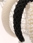 Fashion Size Pearl Black Pearl Beaded Sponge Headband