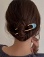 Fashion Crescent Pink Alloy Oil Drop U-shaped Hairpin