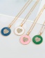Fashion Green Round Dripping Heart Necklace