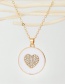 Fashion White Round Dripping Heart Necklace
