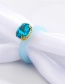 Fashion Blue Resin Gemstone Ring
