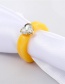 Fashion Yellow Diamond Resin Heart Ring